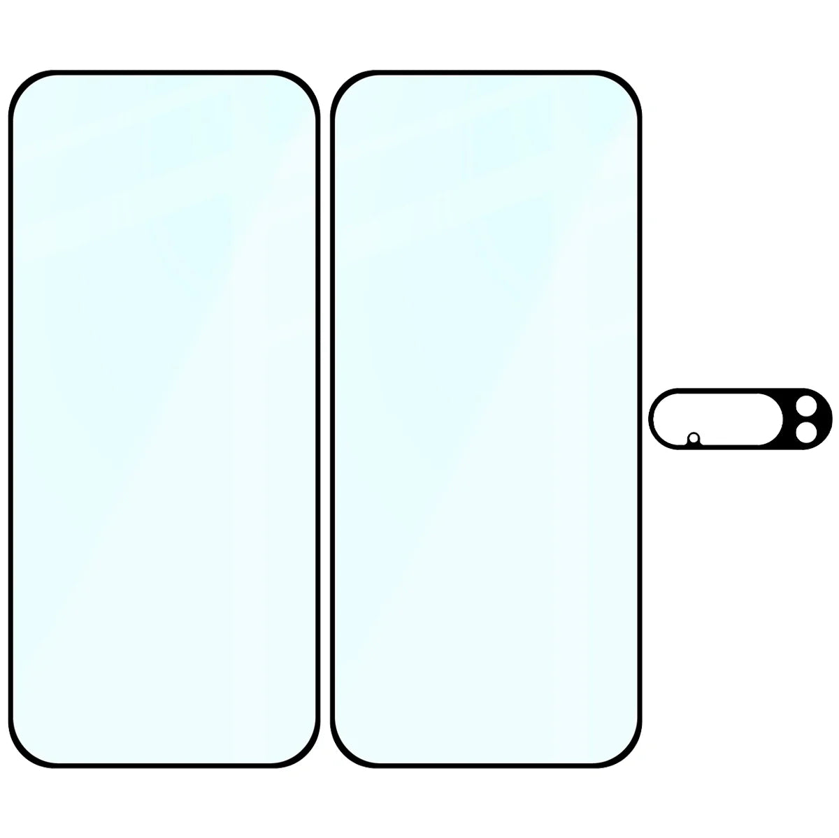 Gehärtetes Glas - 2 Stück + Kameraschutz für Google Pixel 10 Pro, Bizon Glass Edge Pack, Schwarz
