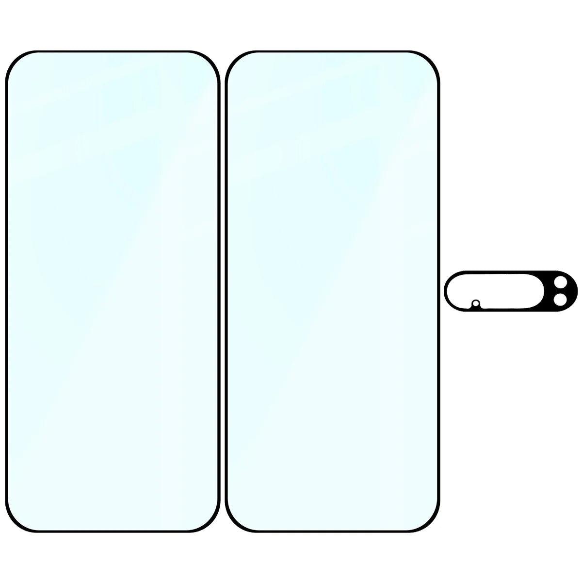 Gehärtetes Glas - 2 Stück + Kameraschutz für Google Pixel 10 Pro XL, Bizon Glass Edge Pack, Schwarz