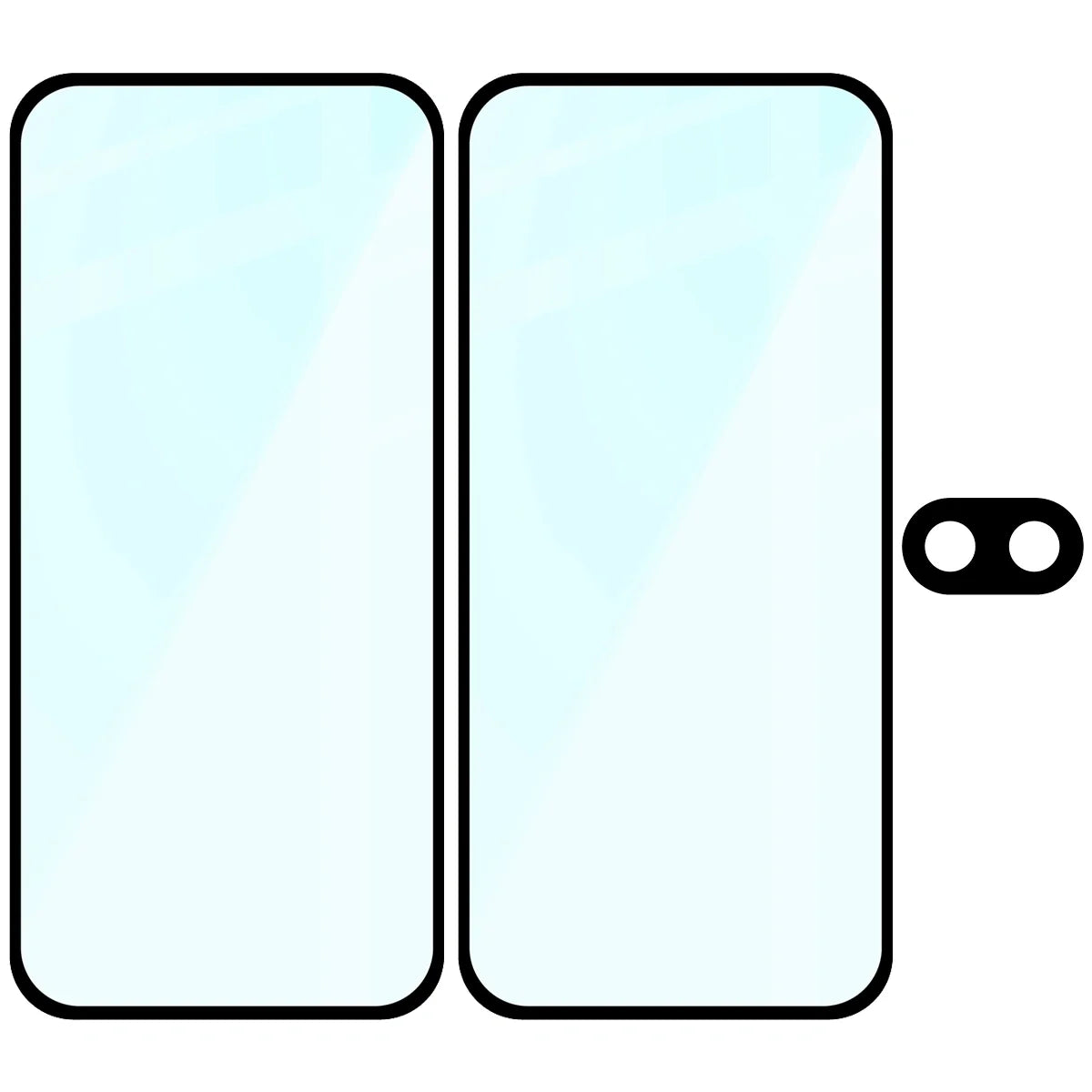 Gehärtetes Glas - 2 Stück + Kameraschutz für Pixel 9a, Bizon Glass Edge Pack, Schwarz