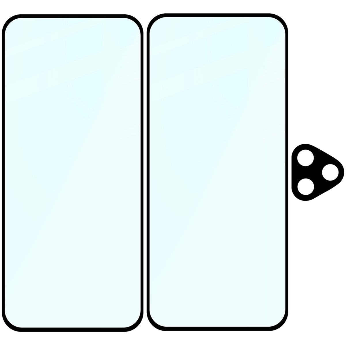 Gehärtetes Glas - 2 Stück + Kameraschutz für Honor 400 Lite, Bizon Glass Edge 2 Pack, Schwarz
