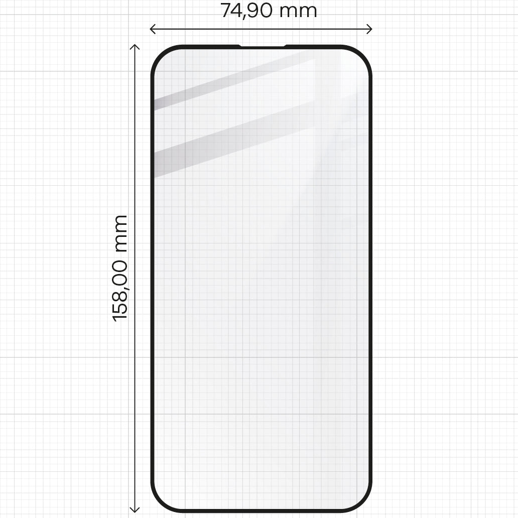 Gehärtetes Glas Bizon Glass Edge 2 Pack - 2 Stück + Kameraschutz für iPhone 15 Plus, Schwarz