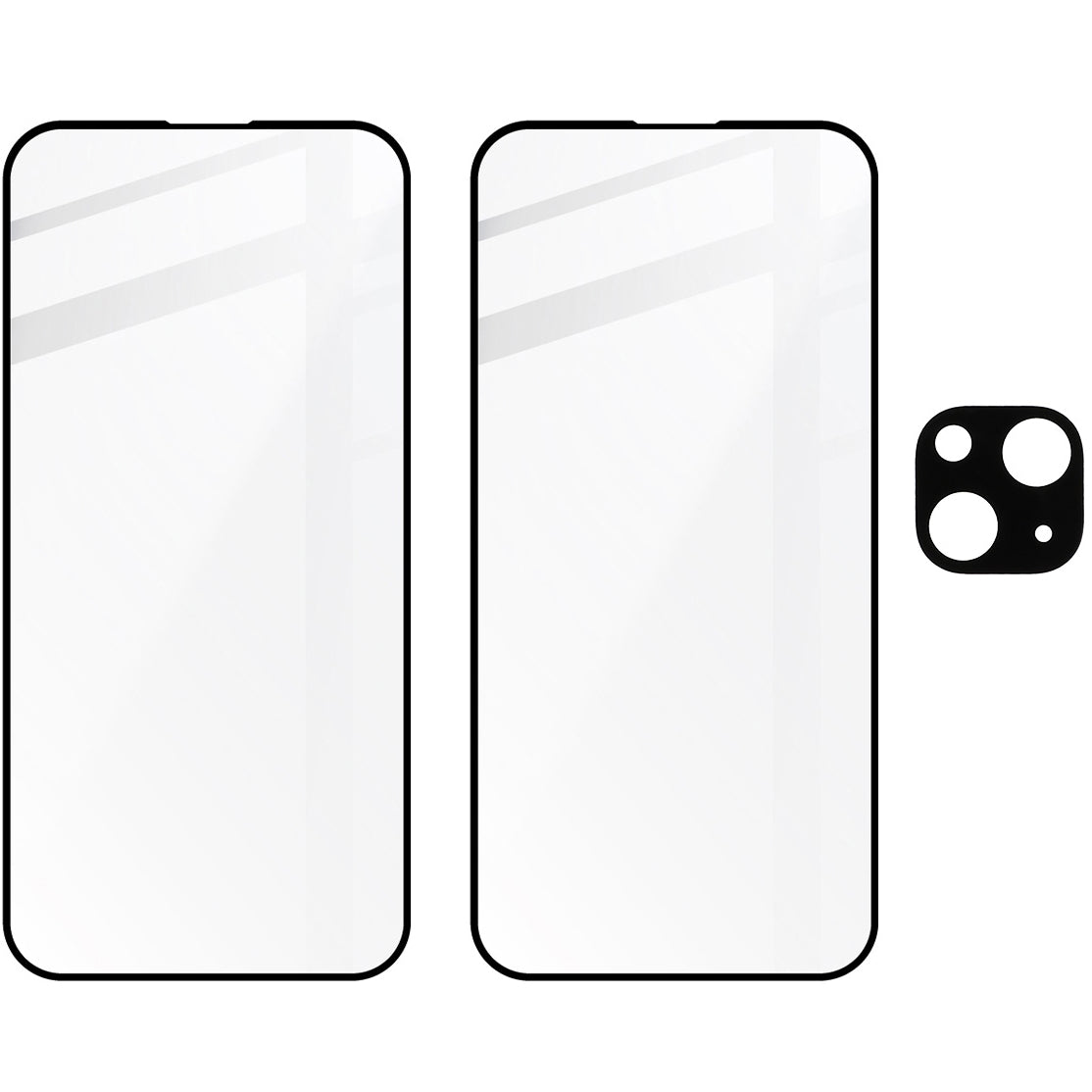 Gehärtetes Glas Bizon Glass Edge 2 Pack - 2 Stück + Kameraschutz für iPhone 15 Plus, Schwarz