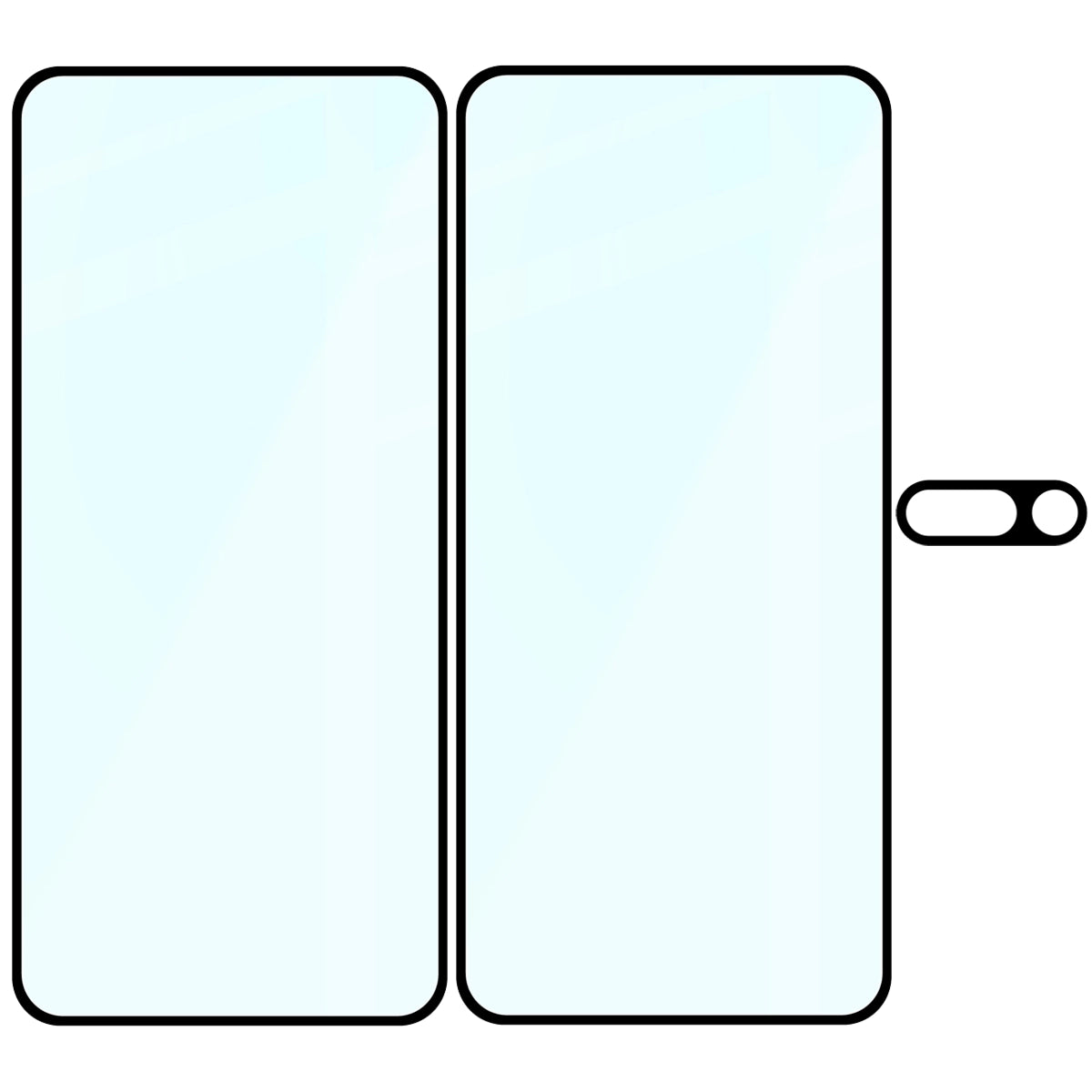 Gehärtetes Glas - 2 Stück + Kameraschutz für Nothing Phone (3a), Bizon Glass Edge Pack, Schwarz