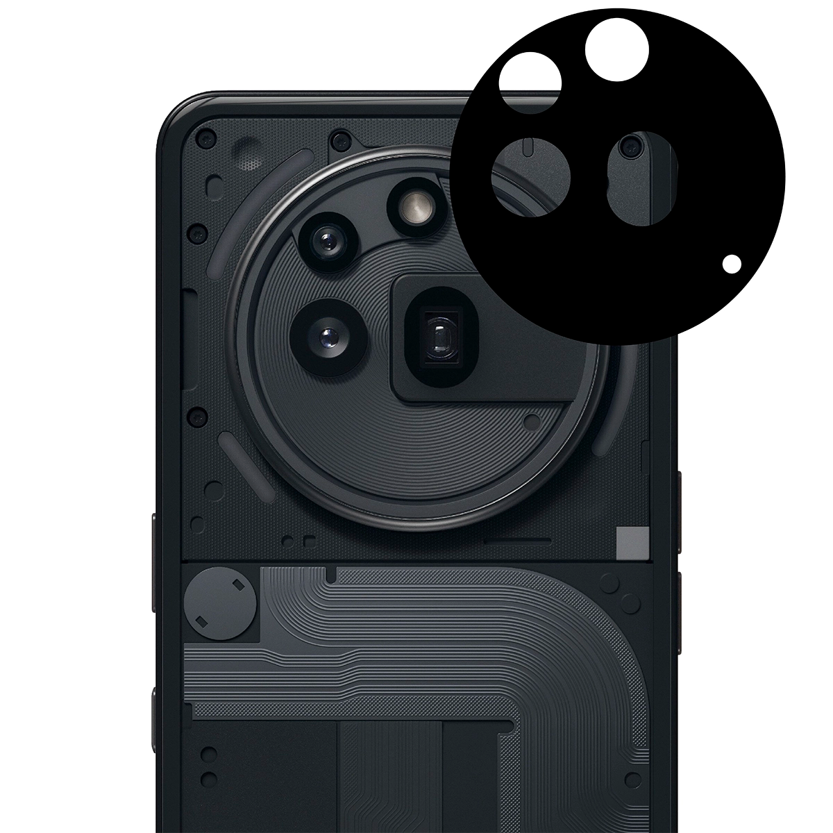 Gehärtetes Glas - 2 Stück + Kameraschutz für Nothing Phone (3a) Pro, Bizon Glass Edge Pack, Schwarz