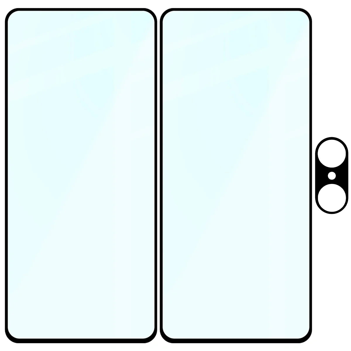 Gehärtetes Glas - 2 Stück + Kameraschutz für OnePlus Nord CE5 5G, Bizon Glass Edge Pack, Schwarz