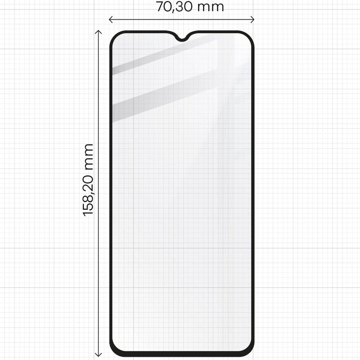 Gehärtetes Glas 2 Stück + Kameraschutz für Oppo A38 4G, Bizon Glass Edge 2 Pack, Schwarz
