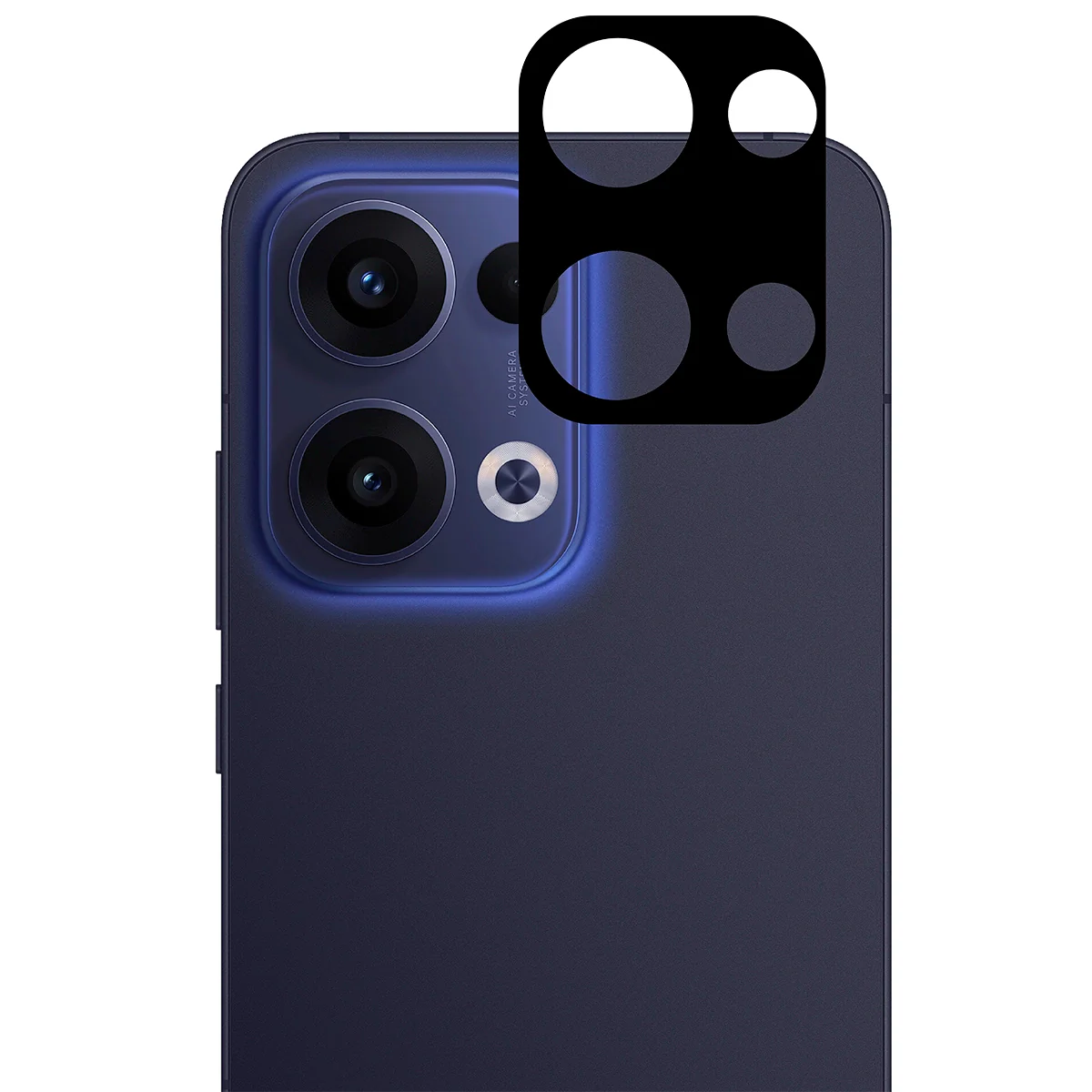 Gehärtetes Glas - 2 Stück + Kameraschutz für Oppo Reno13, Bizon Glass Edge 2 Pack, Schwarz