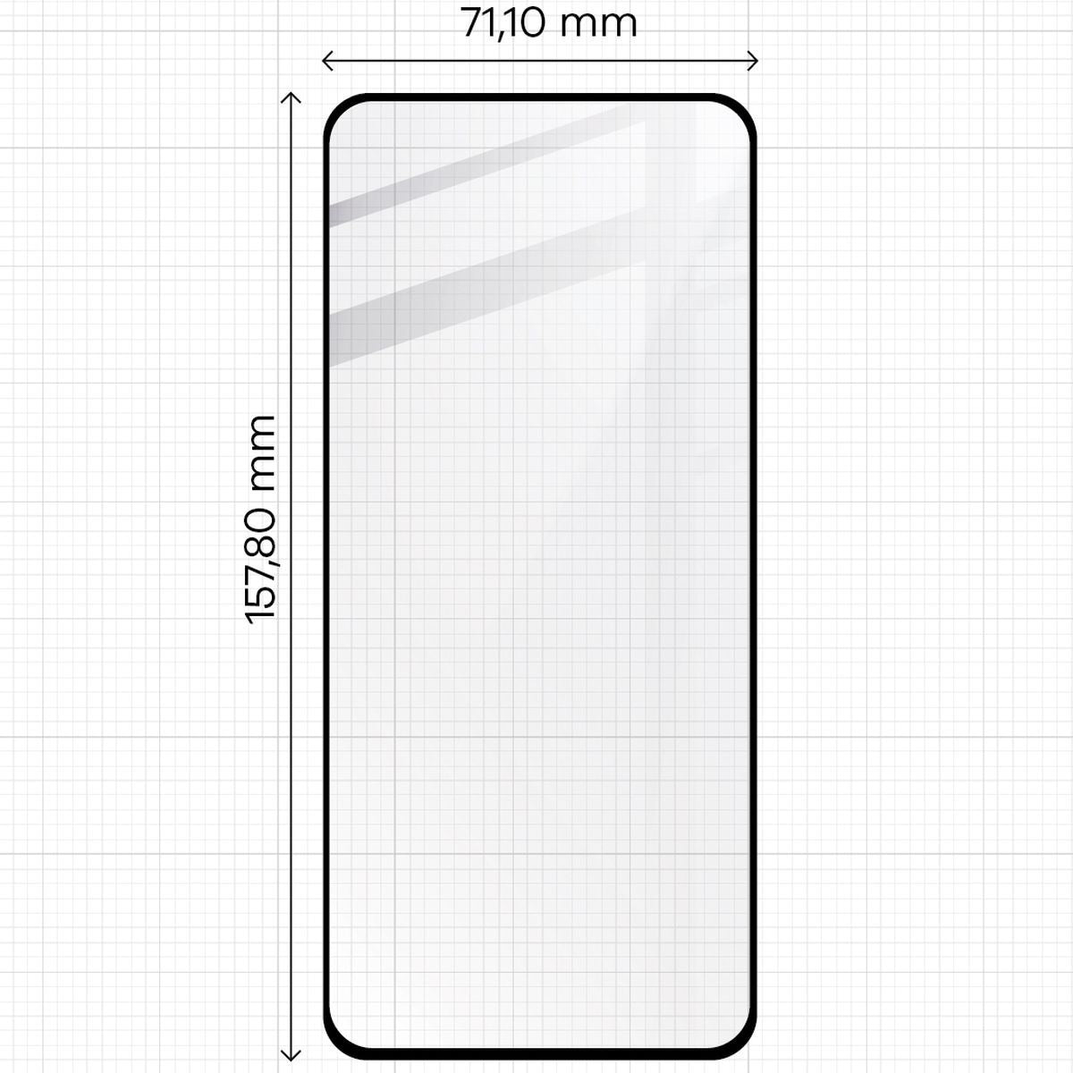 Gehärtetes Glas 2 Stück + Kameraschutz für Oppo Reno11 F 5G, Bizon Glass Edge Pack, Schwarz