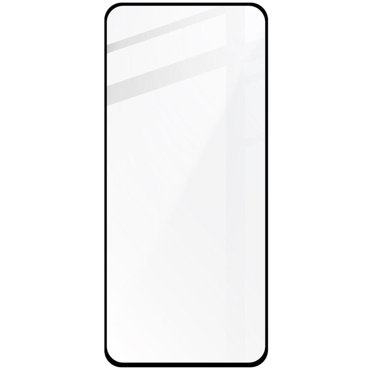 Gehärtetes Glas 2 Stück + Kameraschutz für Oppo Reno11 F 5G, Bizon Glass Edge Pack, Schwarz