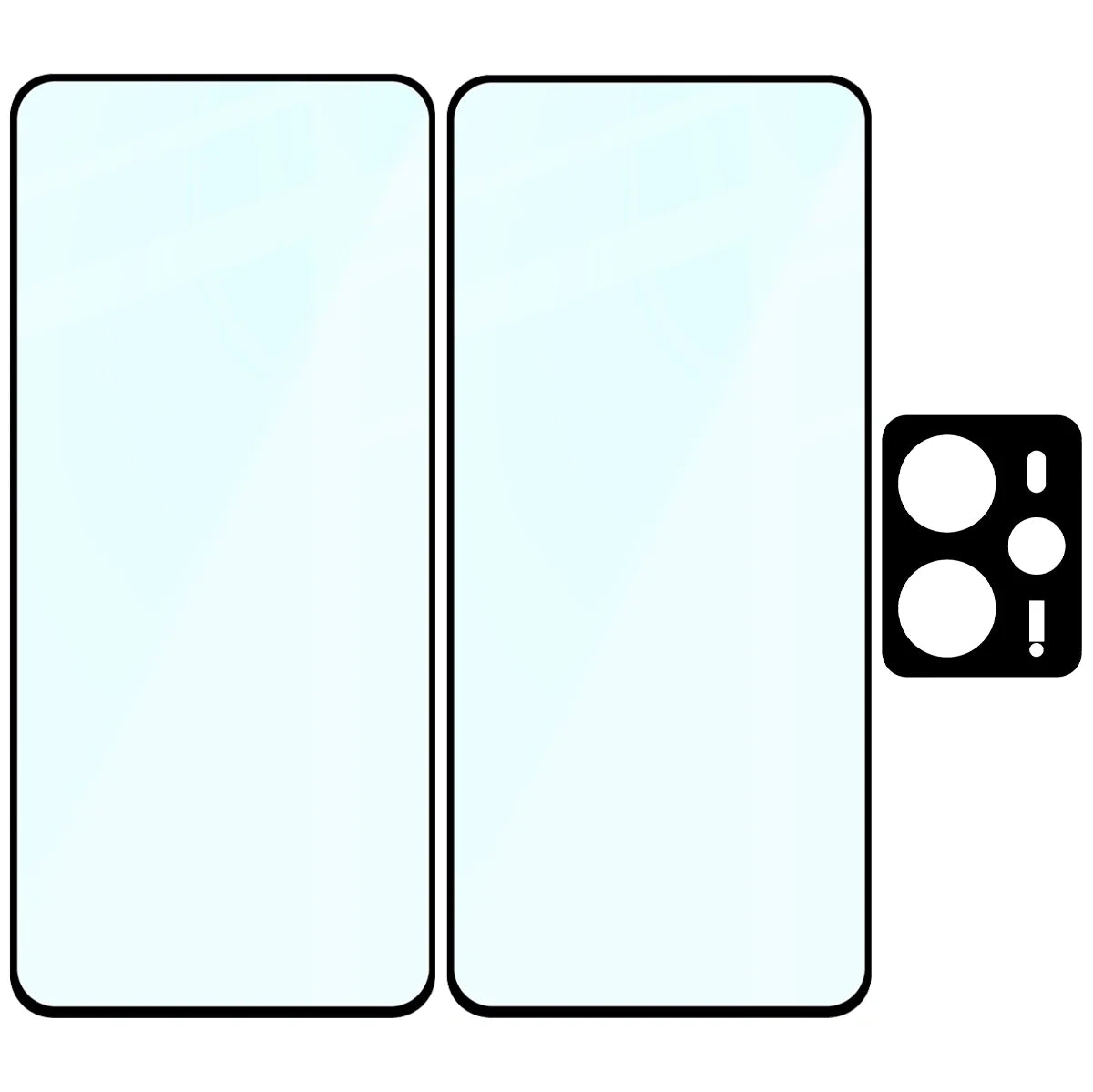 Gehärtetes Glas - 2 Stück + Kameraschutz für Realme 14 5G / 14T 5G, Bizon Glass Edge Pack, Schwarz