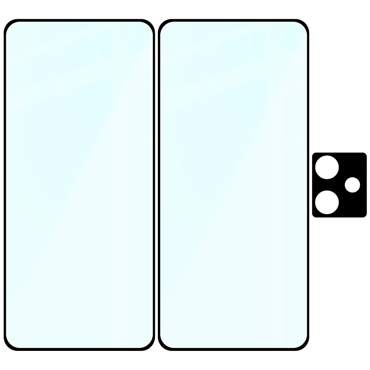 Gehärtetes Glas - 2 Stück + Kameraschutz für Realme GT 7 / 7T, Bizon Glass Edge 2 Pack, Schwarz