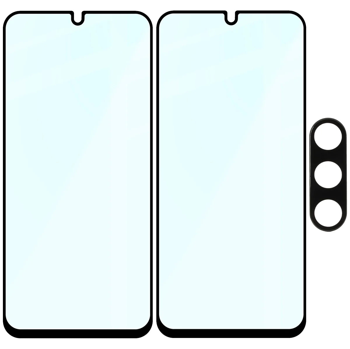 Gehärtetes Glas - 2 Stück + Kameraschutz für Galaxy A16 4G / 5G, Bizon Glass Edge Pack, Schwarz