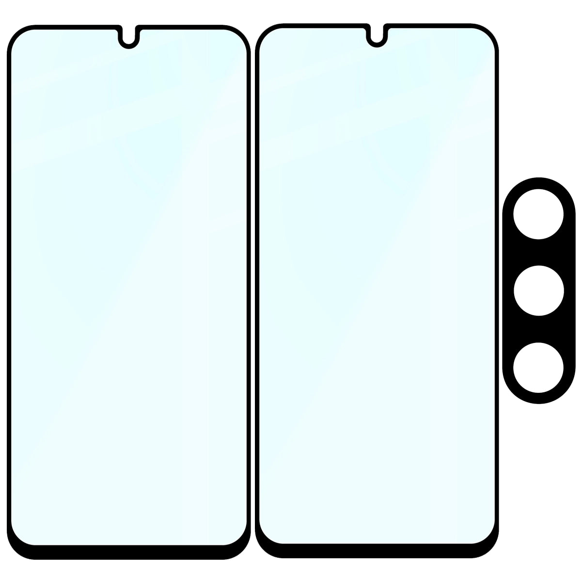 Gehärtetes Glas - 2 Stück + Kameraschutz für Galaxy A26 5G, Bizon Glass Edge Pack, Schwarz
