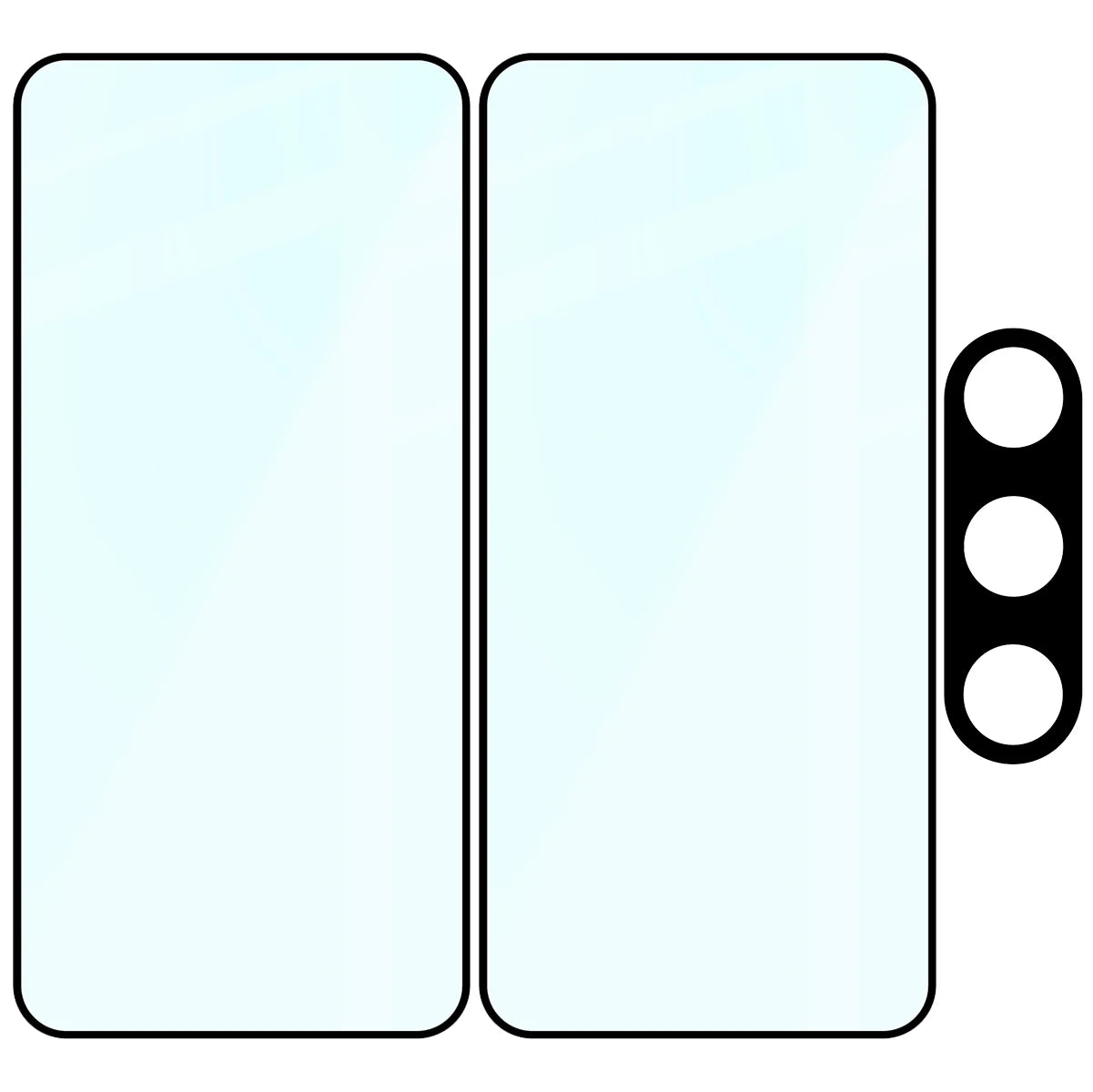 Gehärtetes Glas - 2 Stück + Kameraschutz für Galaxy A36 5G, Bizon Glass Edge 2 Pack, Schwarz