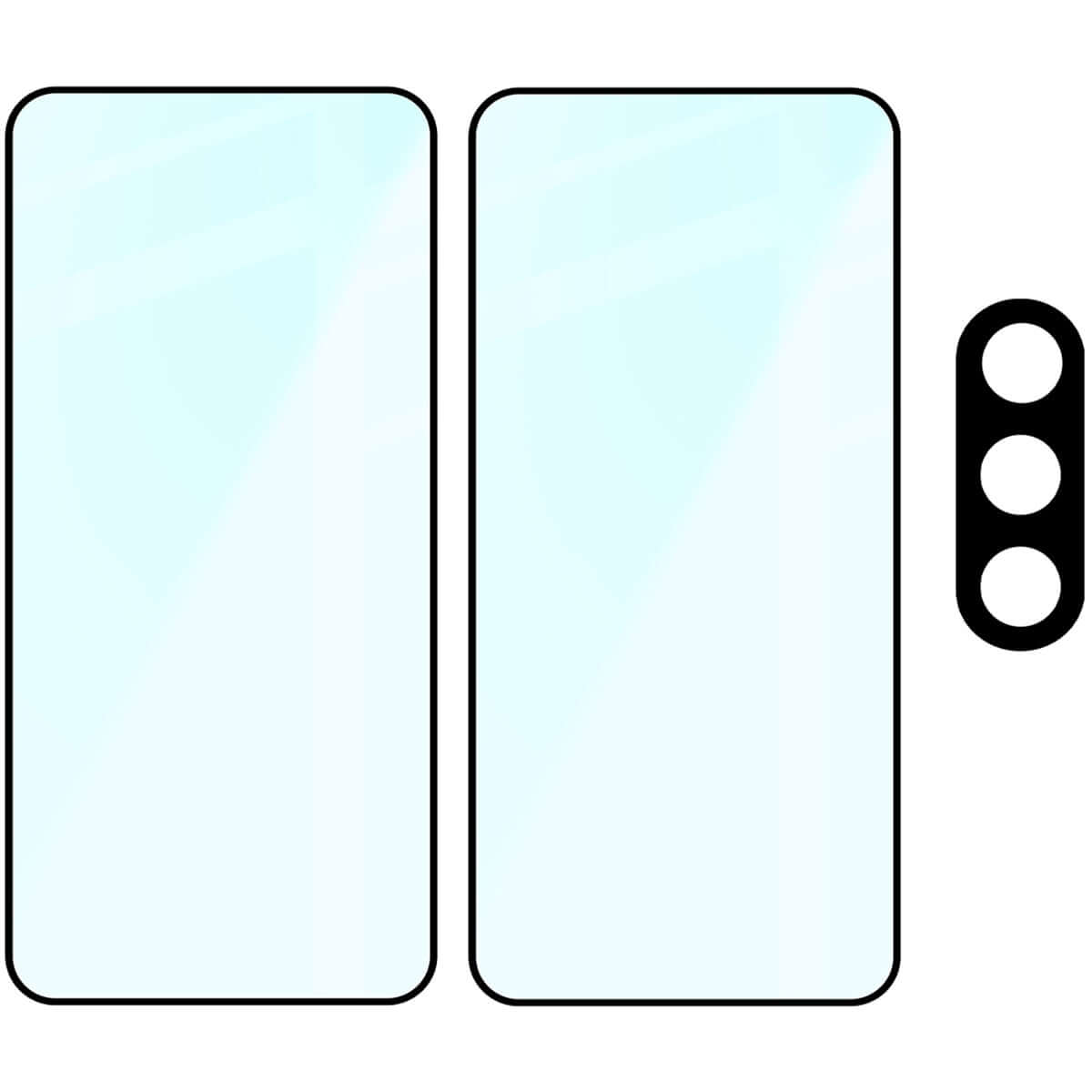Gehärtetes Glas - 2 Stück + Kameraschutz für Galaxy A56 5G, Bizon Glass Edge 2 Pack, Schwarz