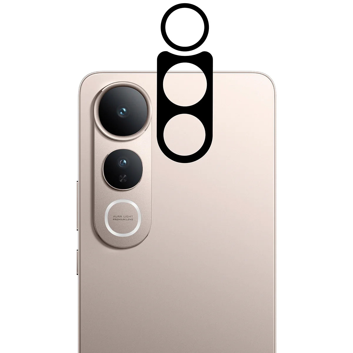 Gehärtetes Glas - 2 Stück + Kameraschutz für Vivo V50 Lite 4G / 5G, Bizon Glass Edge 2 Pack, Schwarz