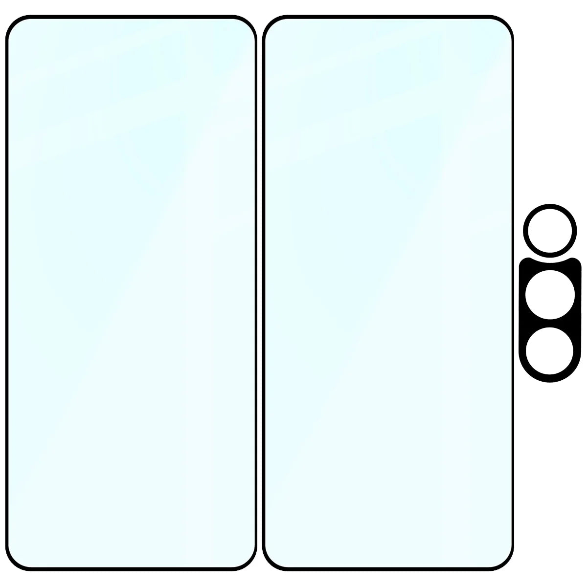 Gehärtetes Glas - 2 Stück + Kameraschutz für Vivo V50 Lite 4G / 5G, Bizon Glass Edge 2 Pack, Schwarz