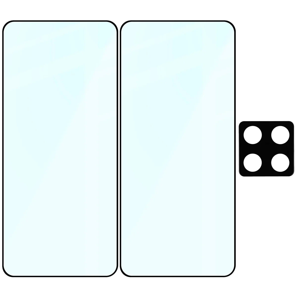 Gehärtetes Glas - 2 Stück + Kameraschutz für Xiaomi 14T, Bizon Glass Edge Pack, Schwarz