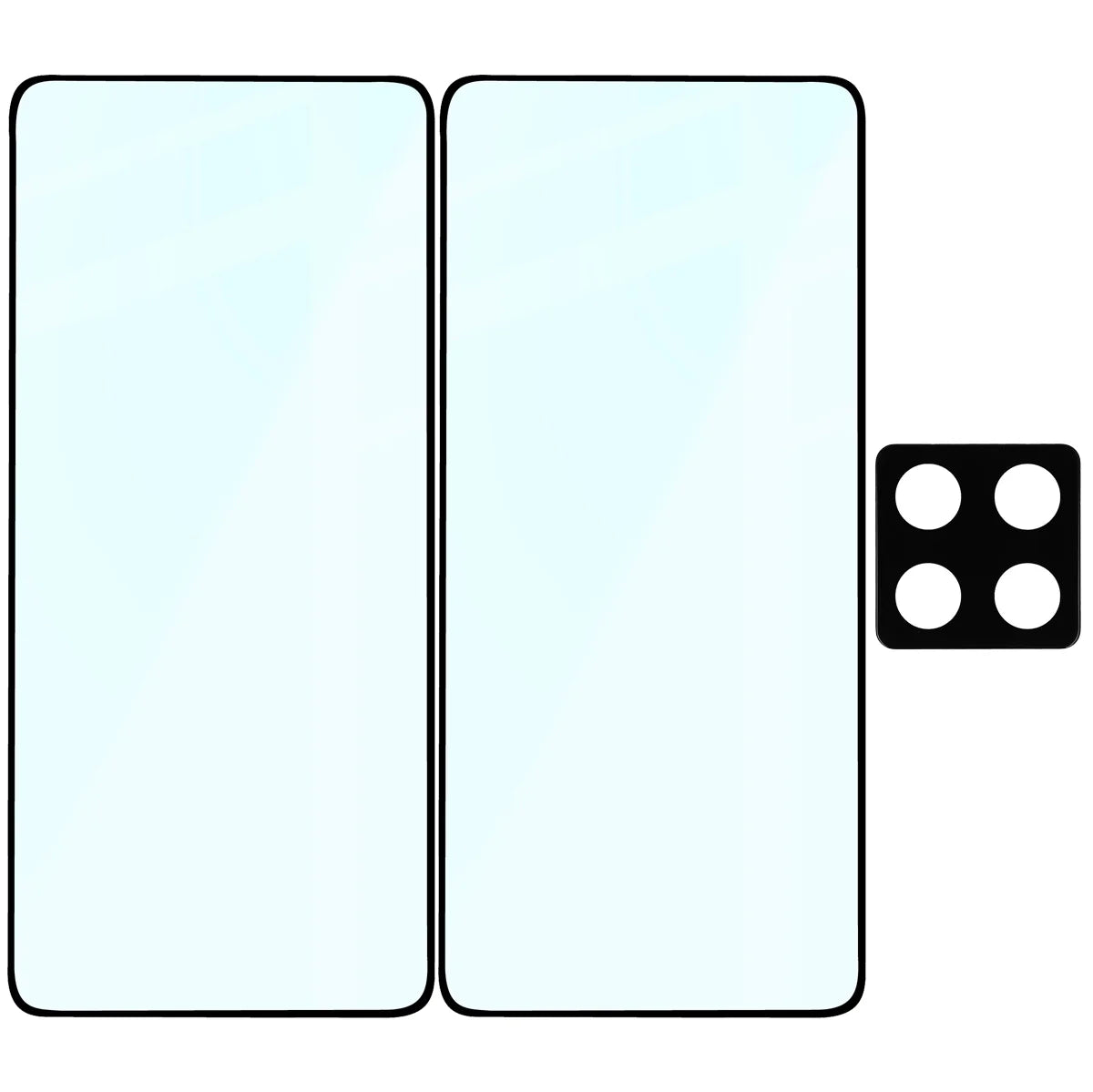 Gehärtetes Glas - 2 Stück + Kameraschutz für Xiaomi 14T Pro, Bizon Glass Edge Pack, Schwarz