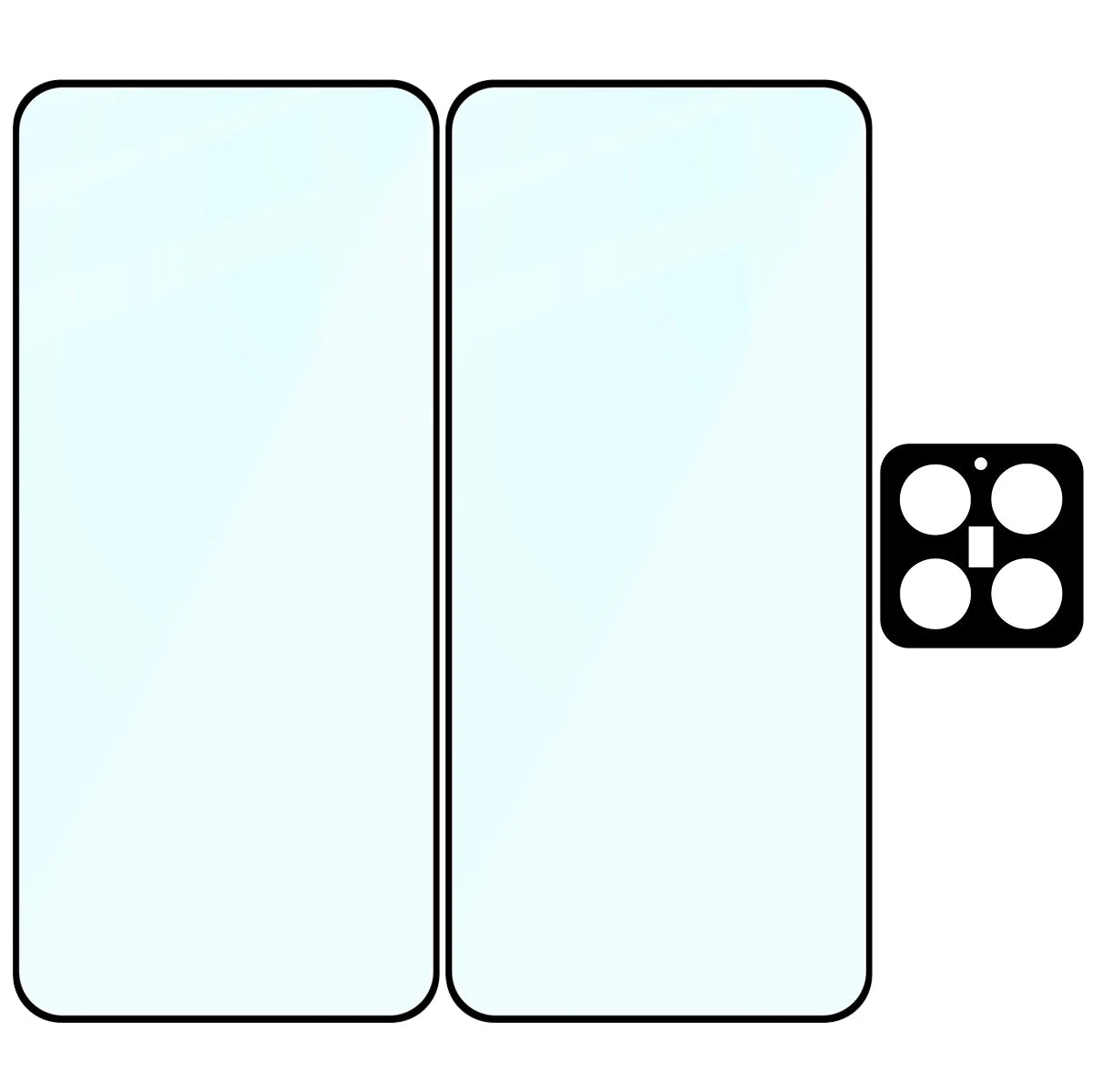 Gehärtetes Glas - 2 Stück + Kameraschutz für Xiaomi 15, Bizon Glass Edge Pack, Schwarz