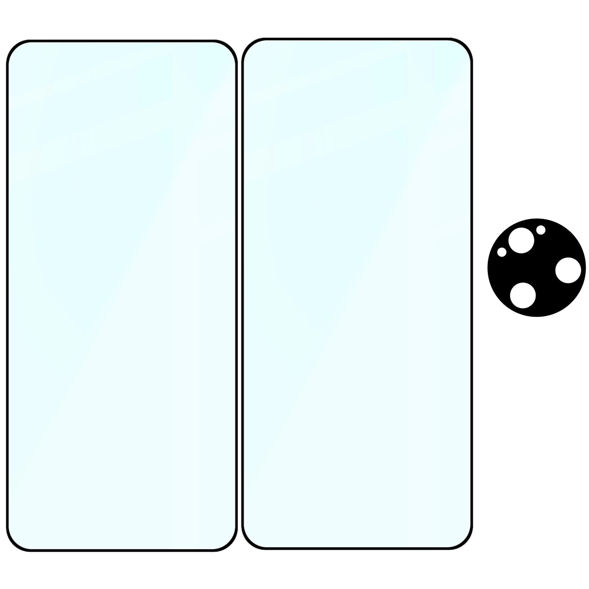 Gehärtetes Glas - 2 Stück + Kameraschutz für Xiaomi Poco F7 Ultra, Bizon Glass Edge 2 Pack, Schwarz