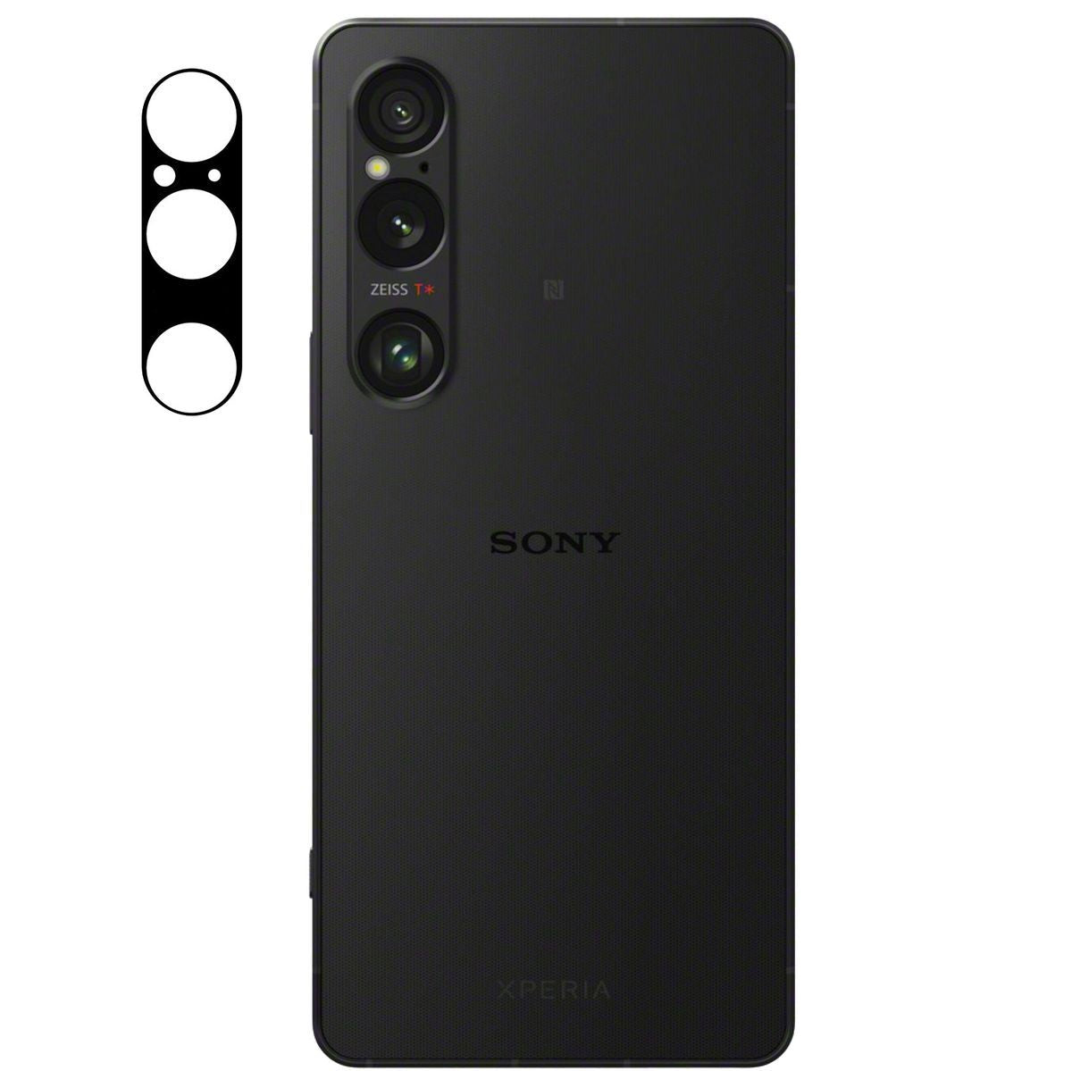 Gehärtetes Glas 2 Stück + Kameraschutz für Sony Xperia 1 VI, Bizon Glass Edge 2 Pack, Schwarz