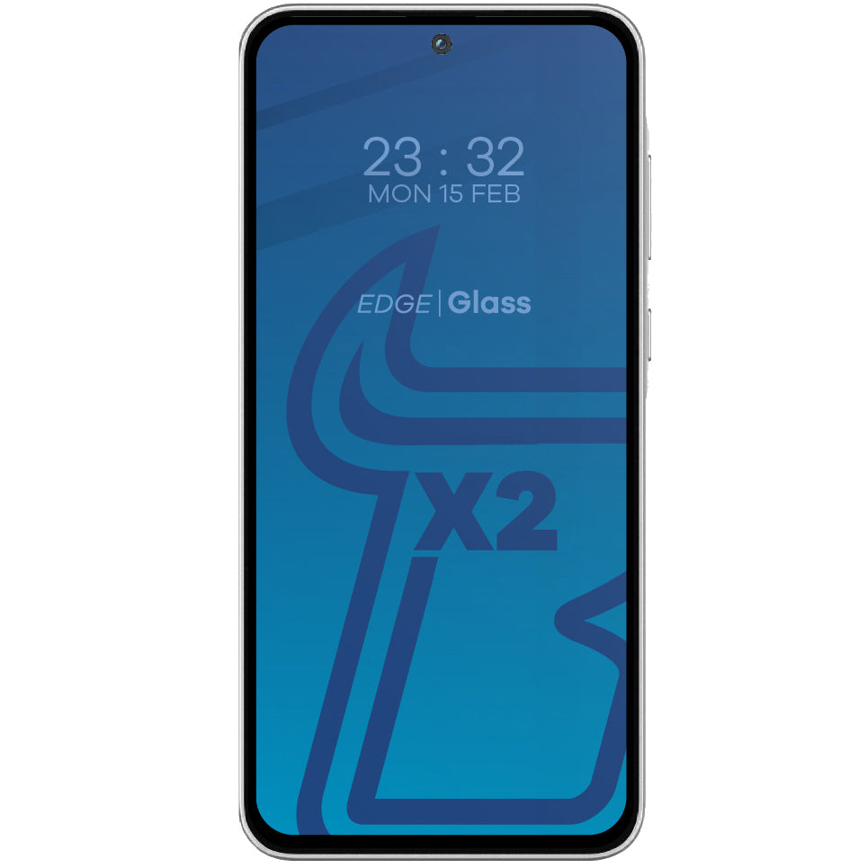 Gehärtetes Glas 2 Stück + Kameraschutz für Galaxy A55 5G, Bizon Glass Edge Pack, Schwarz