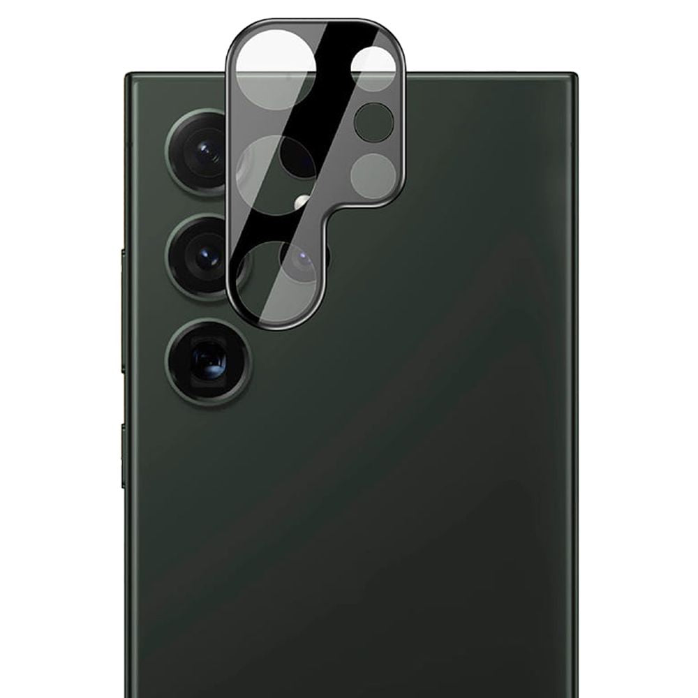 Gehärtetes Glas 2 Stück + Kameraschutz für Galaxy S24 Ultra, Bizon Glass Edge 2 Pack, Schwarz
