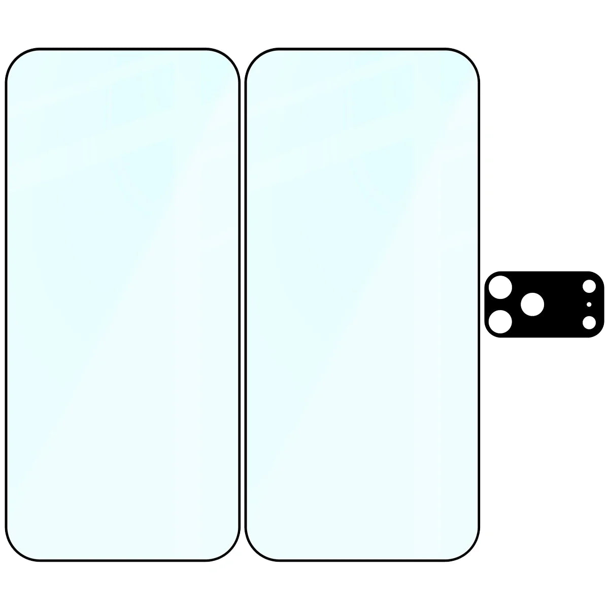 Gehärtetes Glas - 2 Stück + Kameraschutz für iPhone 17 Pro Max, Bizon Glass Edge Pack, Schwarz