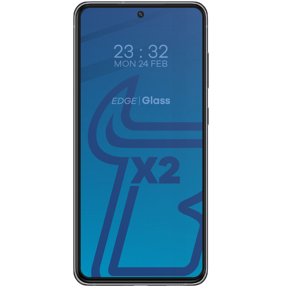Gehärtetes Glas Bizon Glass Edge - 2 Stück + Kameraschutz, Galaxy S21 FE, Schwarz