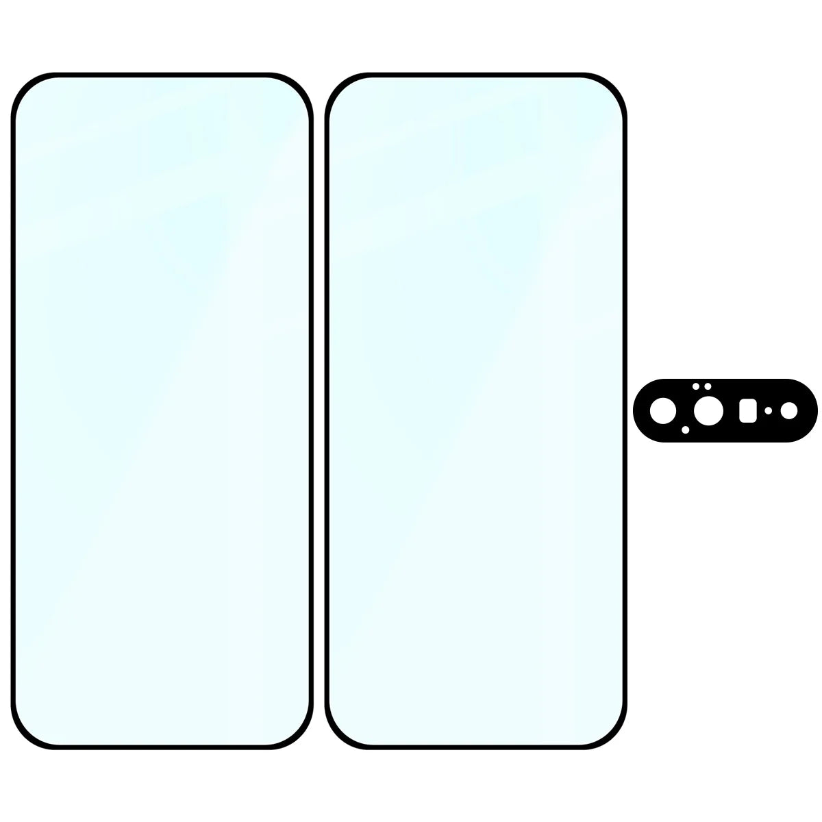 Gehärtetes Glas - 2 Stück + Kameraschutz für Google Pixel 11, Bizon Glass Edge Pack, Schwarz