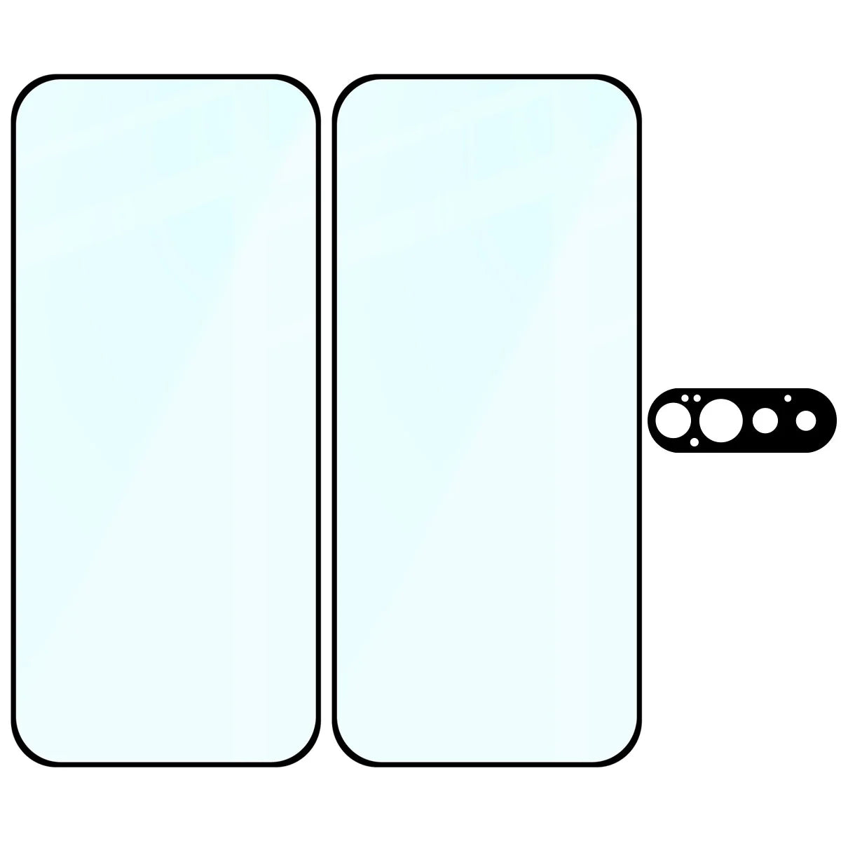 Gehärtetes Glas - 2 Stück + Kameraschutz für Google Pixel 11 Pro, Bizon Glass Edge Pack, Schwarz