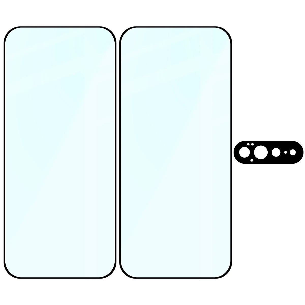 Gehärtetes Glas - 2 Stück + Kameraschutz für Google Pixel 11 Pro XL, Bizon Glass Edge Pack, Schwarz