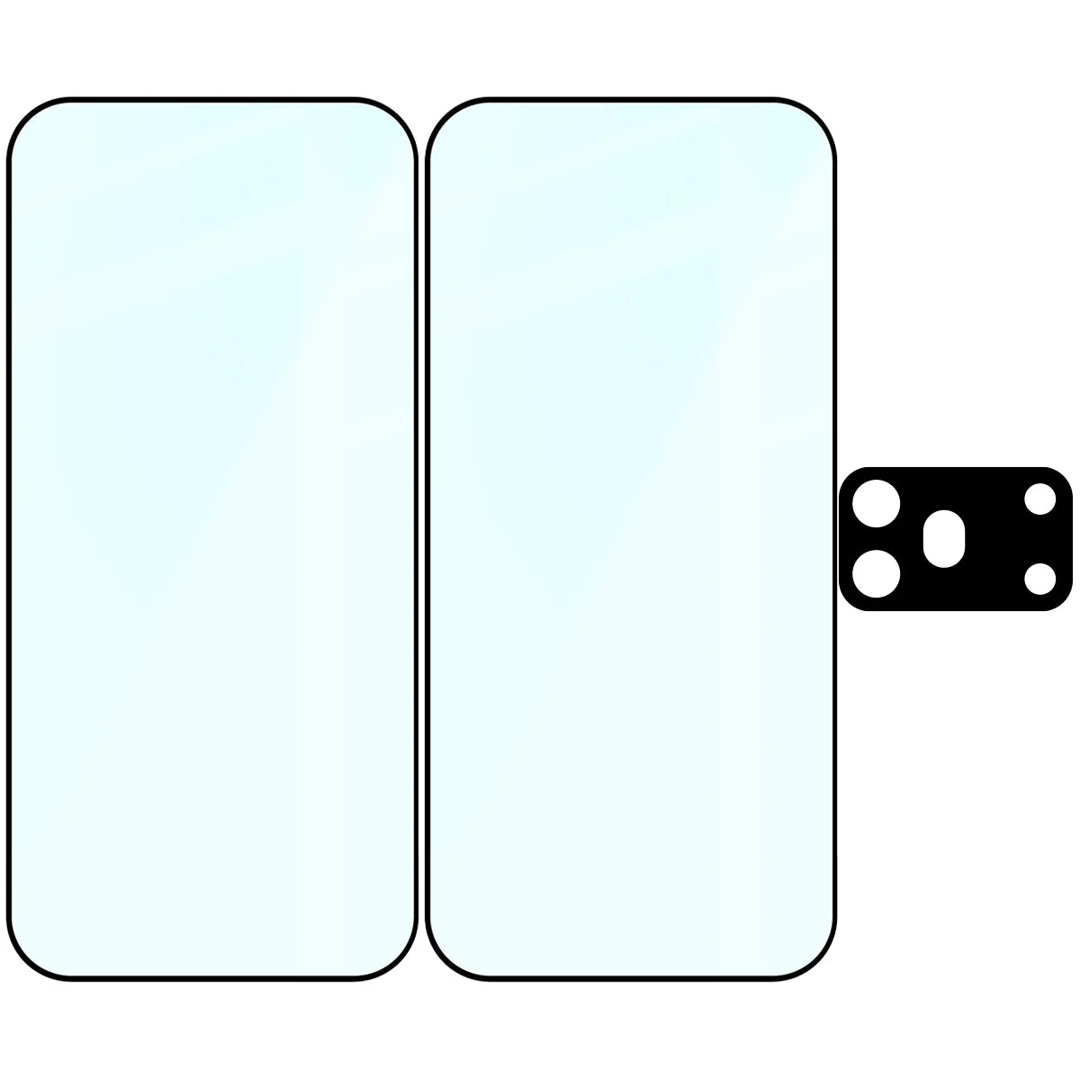 Gehärtetes Glas - 2 Stück + Kameraschutz für Honor 600 Pro 5G, Bizon Glass Edge Pack, Schwarz