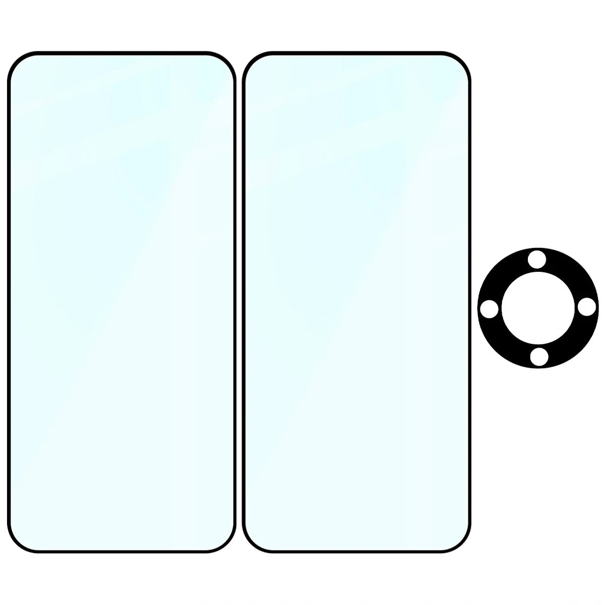 Gehärtetes Glas - 2 Stück + Kameraschutz für Honor Magic8 Lite, Bizon Glass Edge Pack, Schwarz