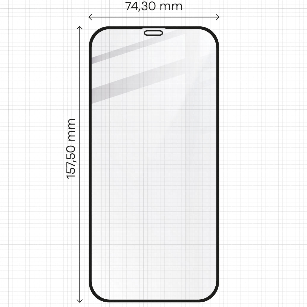 Gehärtetes Glas Bizon Glass Edge CF - 2 Stück + Kameraschutz für iPhone 12 Pro Max, schwarzer Rahmen
