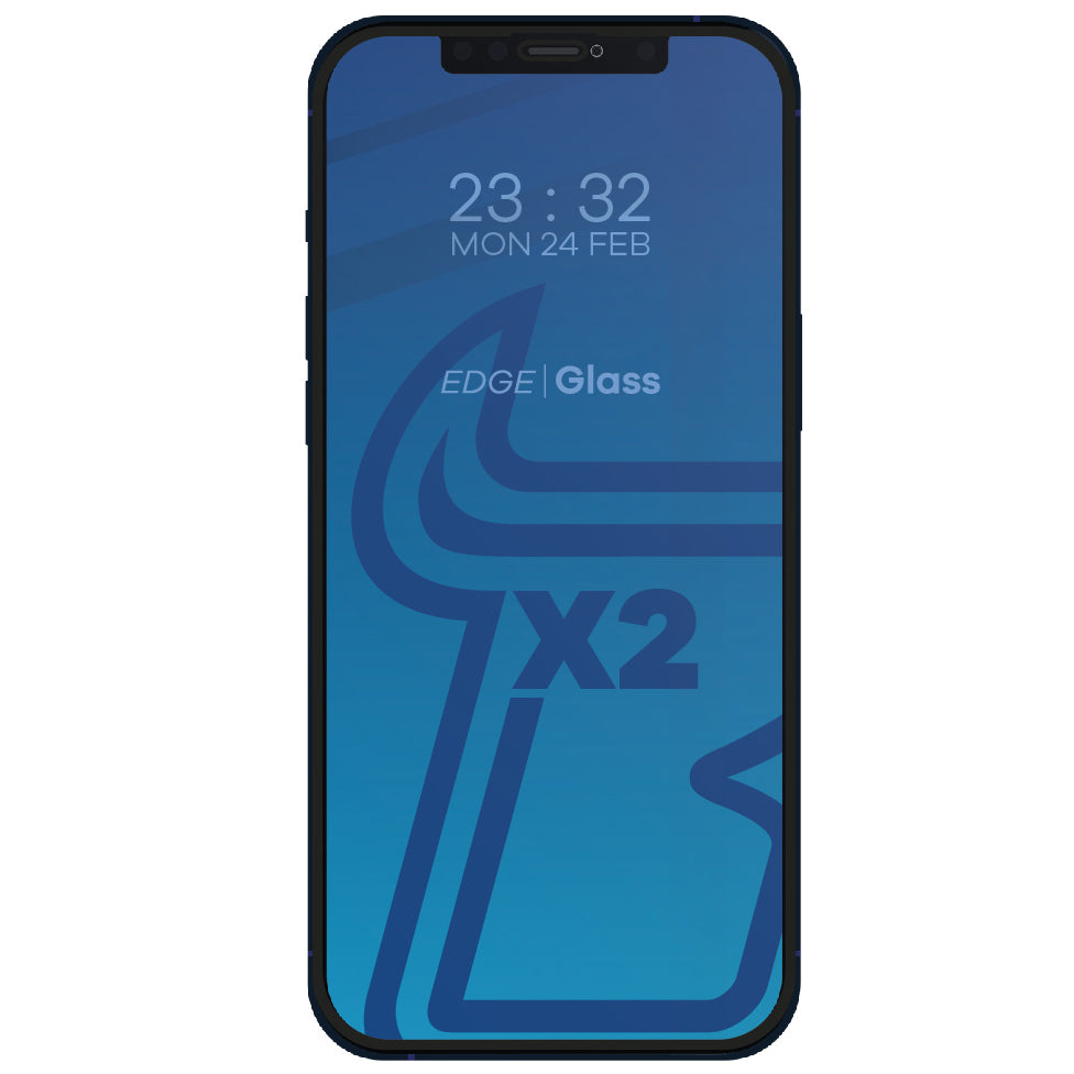 Gehärtetes Glas Bizon Glass Edge CF - 2 Stück + Kameraschutz für iPhone 12 Pro Max, schwarzer Rahmen