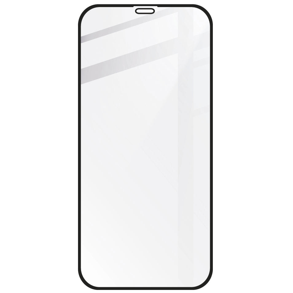 Gehärtetes Glas Bizon Glass Edge CF - 2 Stück + Kameraschutz für iPhone 12 Pro Max, schwarzer Rahmen