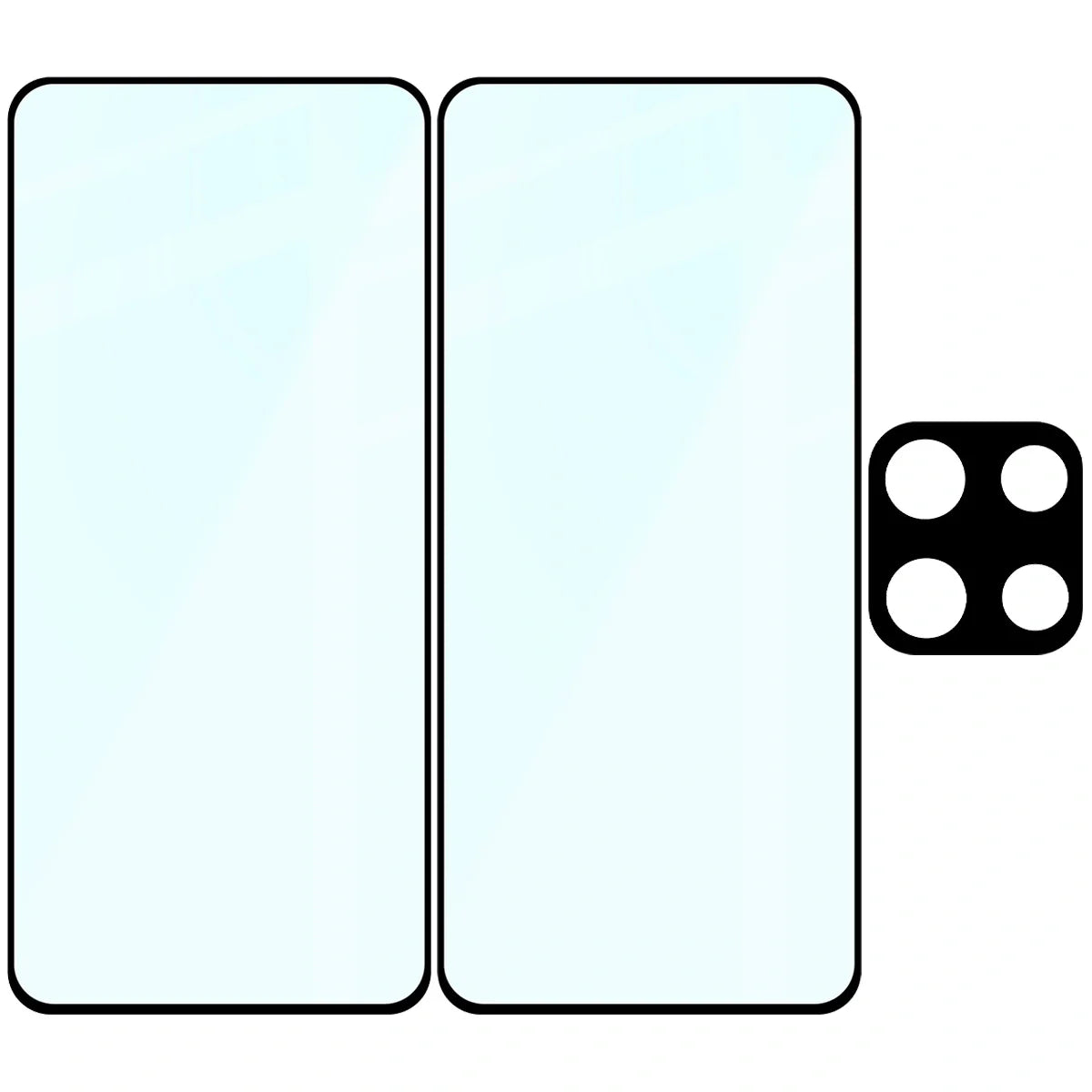 Gehärtetes Glas - 2 Stück + Kameraschutz für Motorola Moto G86 5G, Bizon Glass Edge Pack, Schwarz
