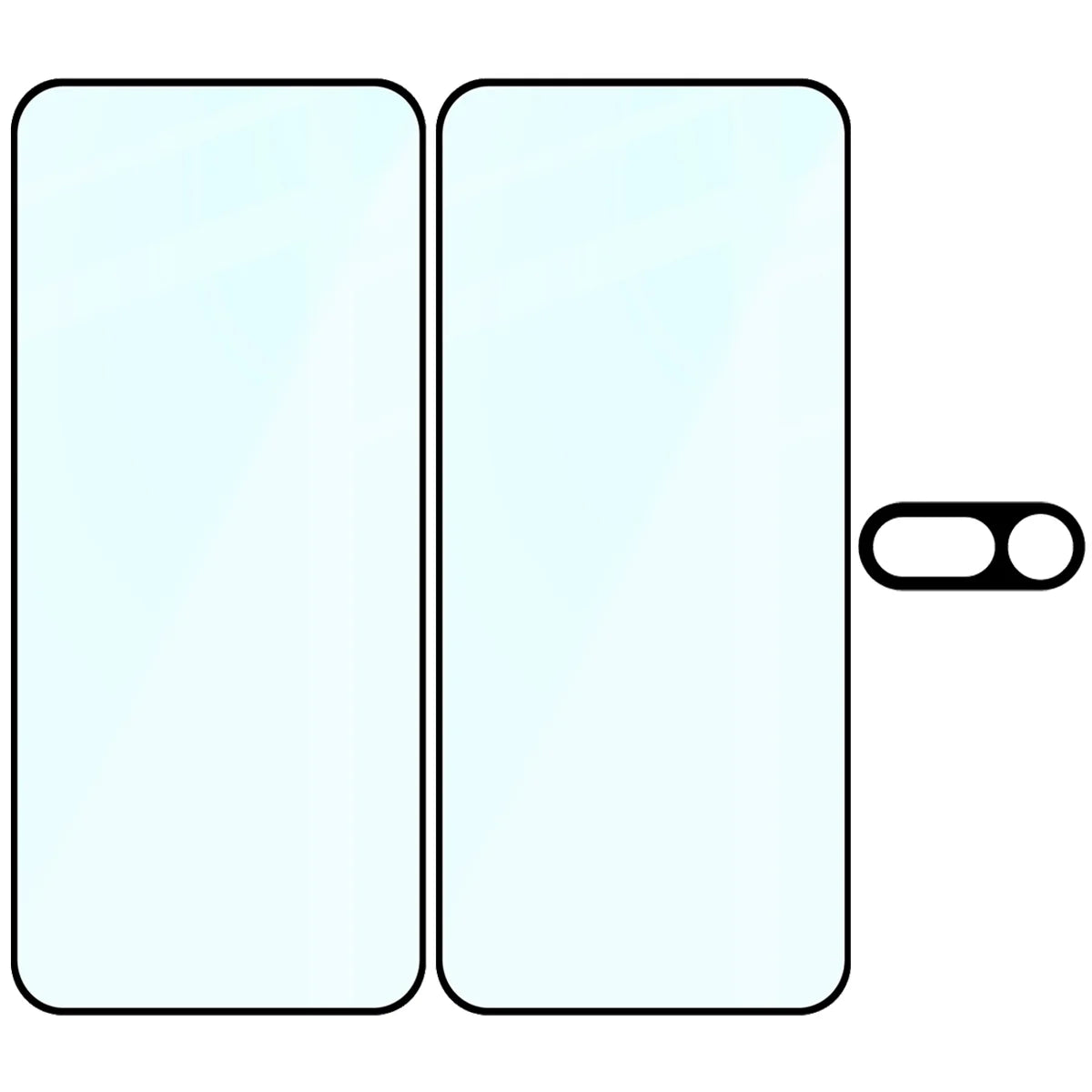 Gehärtetes Glas - 2 Stück + Kameraschutz für Nothing Phone (4a), Bizon Glass Edge Pack, Schwarz