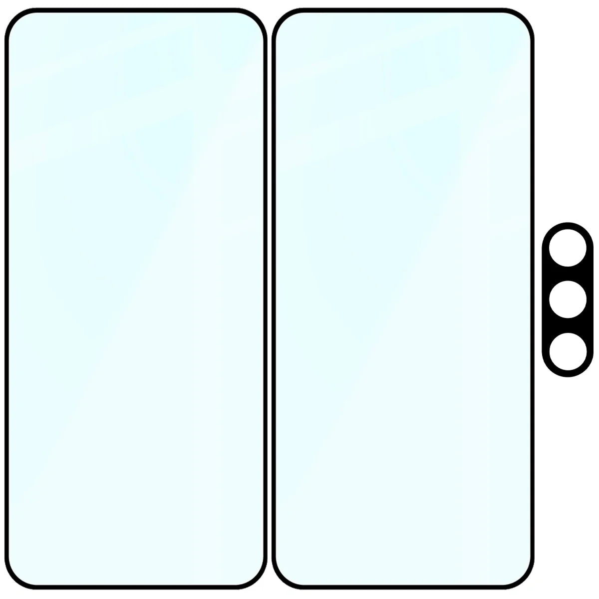 Gehärtetes Glas - 2 Stück + Kameraschutz für OnePlus Nord 5, Bizon Glass Edge Pack, Schwarz