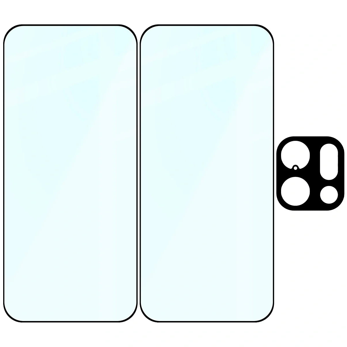 Gehärtetes Glas - 2 Stück + Kameraschutz für Oppo Find X9, Bizon Glass Edge Pack, Schwarz