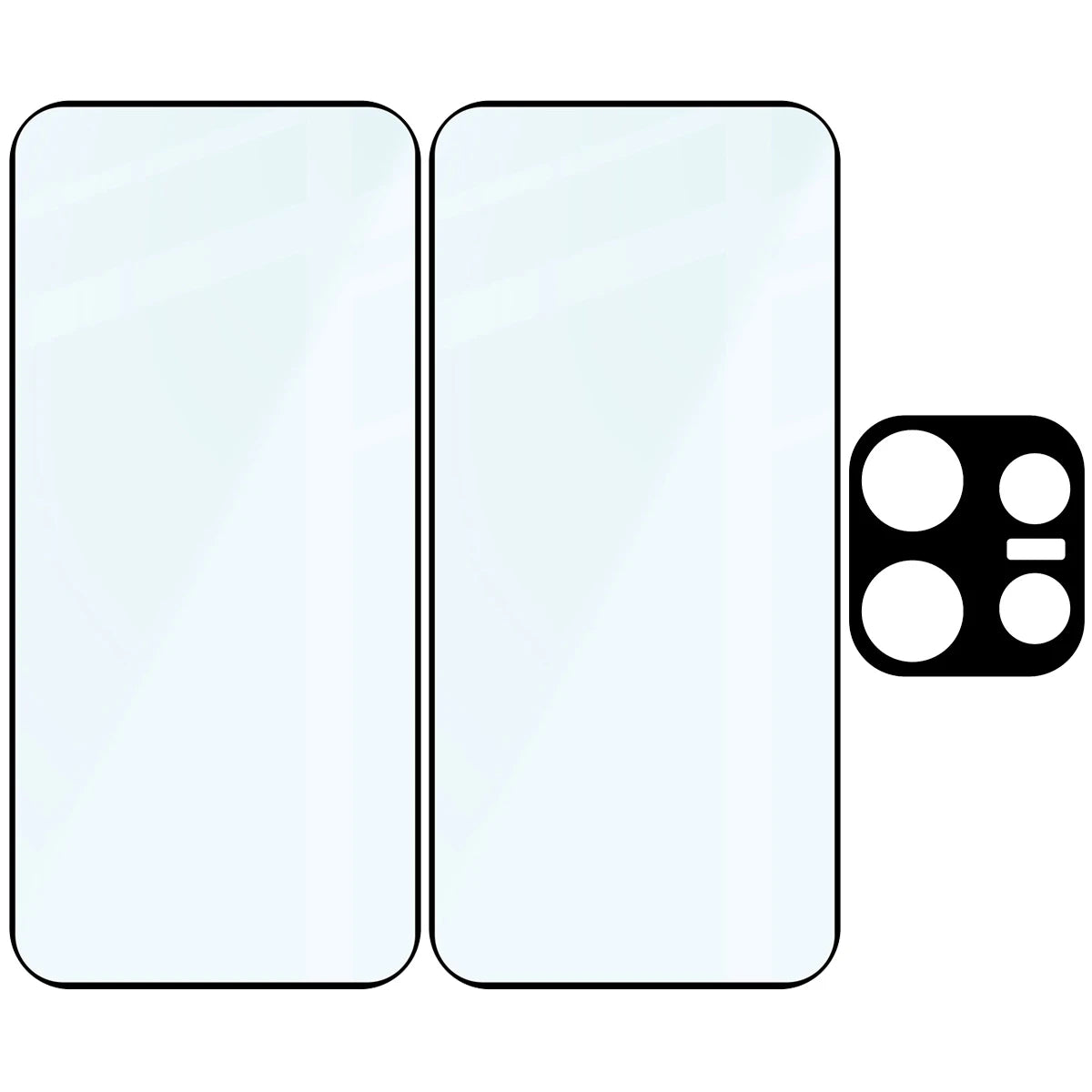 Gehärtetes Glas - 2 Stück + Kameraschutz für OPPO Reno16 Pro, Bizon Glass Edge Pack, (6/6)