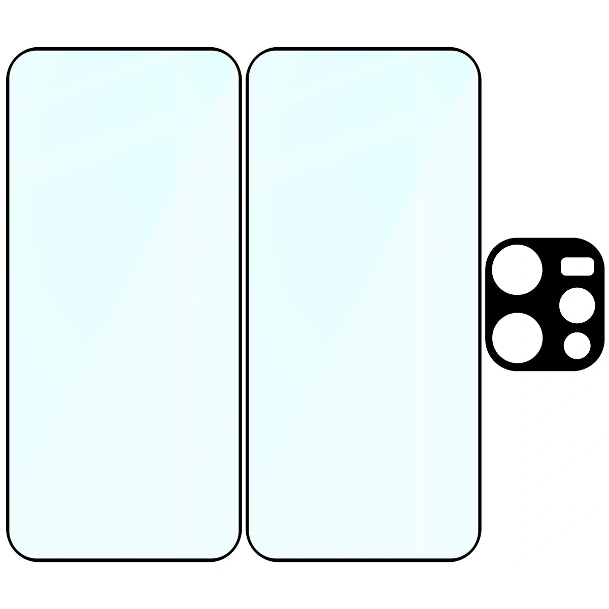 Gehärtetes Glas - 2 Stück + Kameraschutz für Oppo Reno 15, Bizon Glass Edge Pack, Schwarz