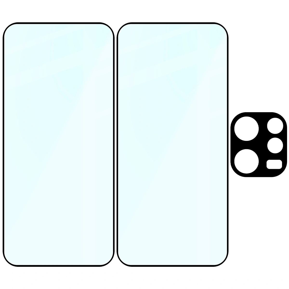 Gehärtetes Glas - 2 Stück + Kameraschutz für Oppo Reno 15 F / FS, Bizon Glass Edge Pack, Schwarz