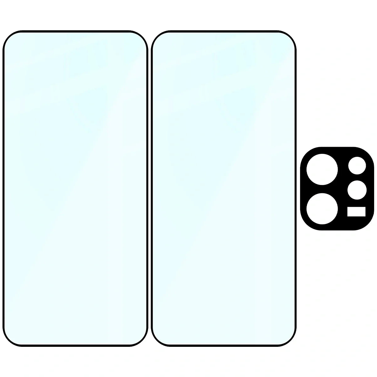 Gehärtetes Glas - 2 Stück + Kameraschutz für Oppo Reno 15 Pro, Bizon Glass Edge Pack, Schwarz