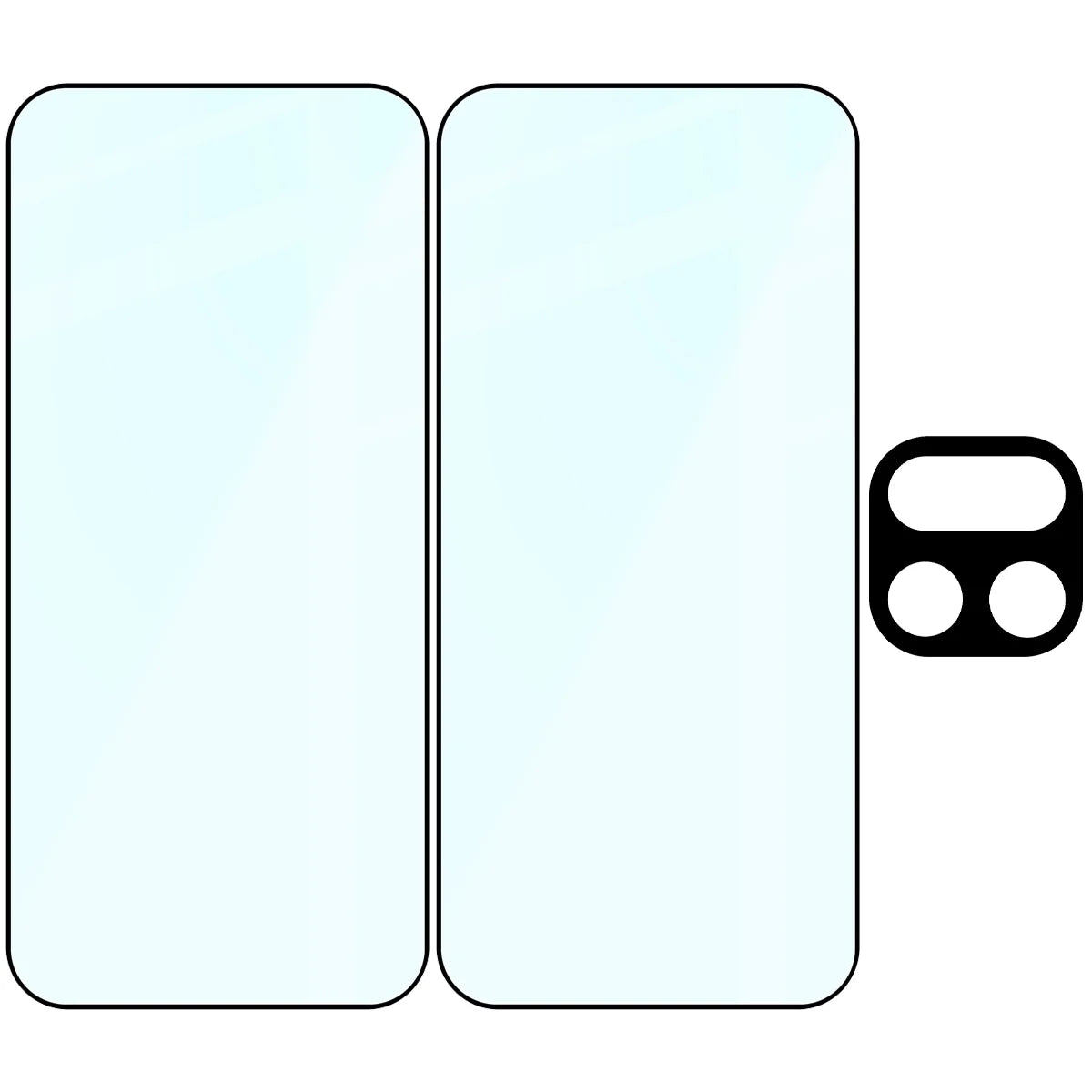 Gehärtetes Glas - 2 Stück + Kameraschutz für Realme 16 Pro 5G, Bizon Glass Edge Pack, Schwarz