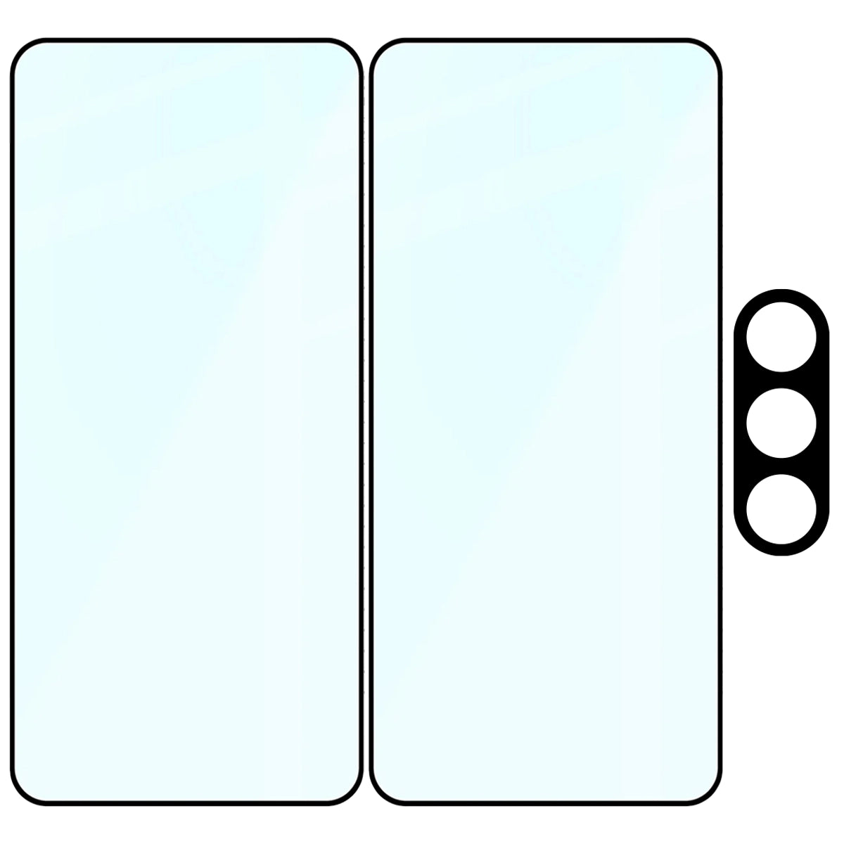 Gehärtetes Glas - 2 Stück + Kameraschutz für Galaxy A27 5G, Bizon Glass Edge Pack, Schwarz