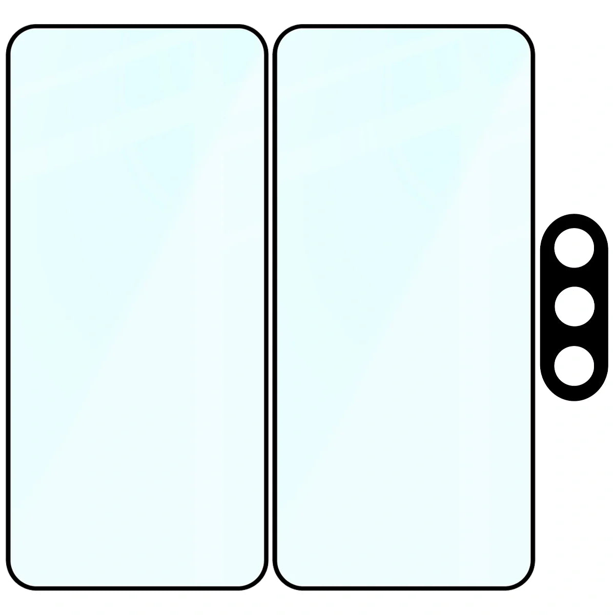 Gehärtetes Glas - 2 Stück + Kameraschutz für Galaxy A37 5G, Bizon Glass Edge Pack, Schwarz