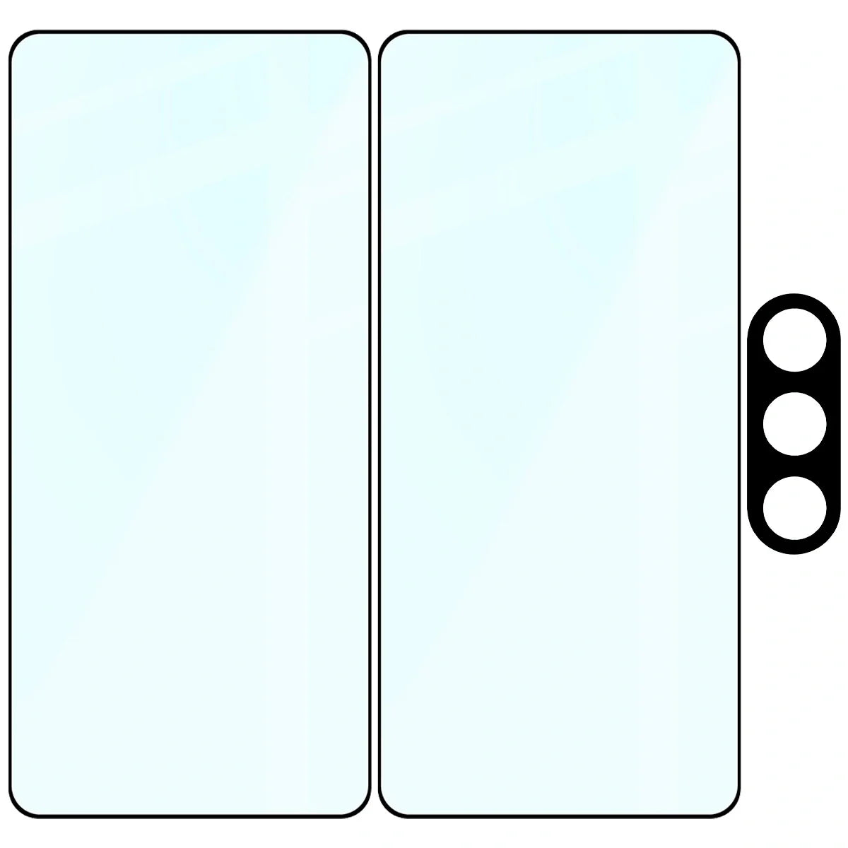 Gehärtetes Glas - 2 Stück + Kameraschutz für Galaxy S26, Bizon Glass Edge Pack, Schwarz